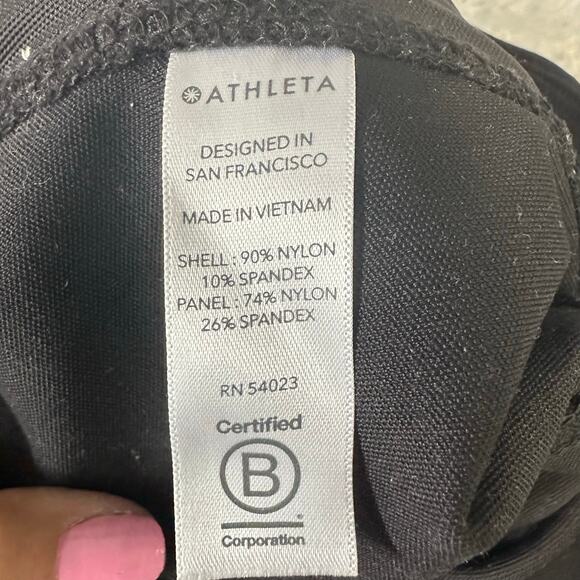 Athleta Black Headlands Hybrid Moto Tights Small Activewear Riding Biker Stretch - Picture 8 of 8